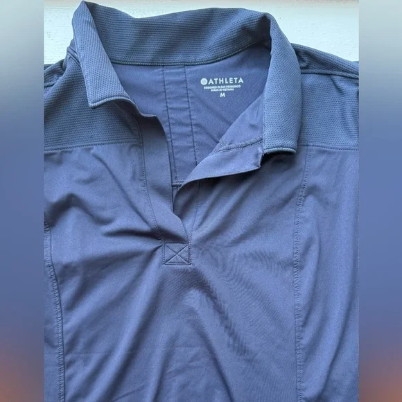 Athleta Women's Navy Collared Polo Activewear Tank Size M - Picture 2 of 6